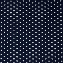 Bavlněný popelín 10 mm hvězdy - tmavě modrý