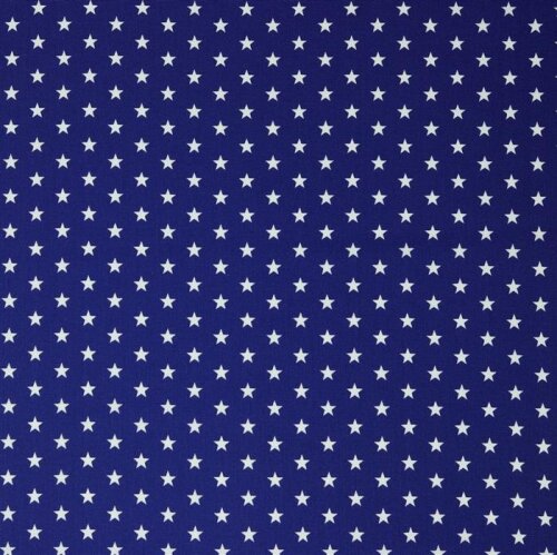 Baumwollpopeline 10mm Sterne - kobaltblau