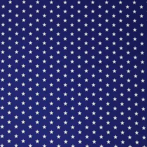 Popeline coton 10mm étoiles - bleu cobalt