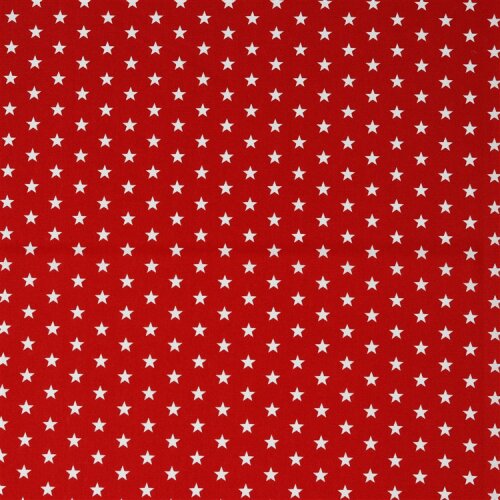Popeline de coton 10mm étoiles - rouge