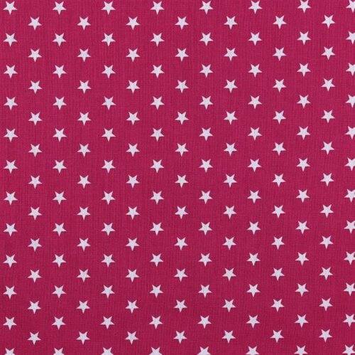 Popeline de coton 10mm étoiles - rose