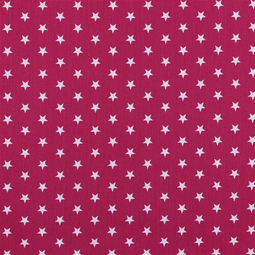 Popeline de coton 10mm étoiles - rose