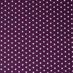 Popeline de coton 10mm étoiles - violet