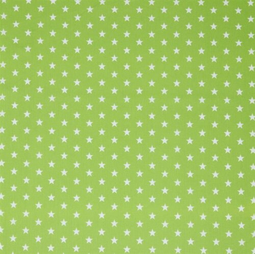 Popeline coton 10mm étoiles - citron vert