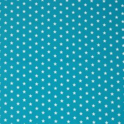 Popeline de coton 10mm étoiles - turquoise