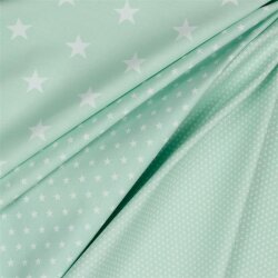 Popeline coton 10mm étoiles - menthe douce