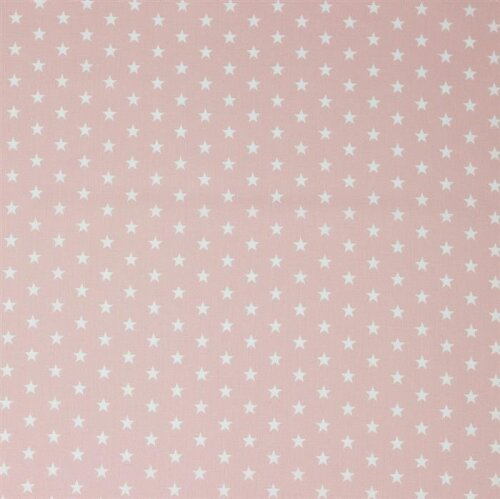 Popeline de coton 10mm étoiles - rose pâle