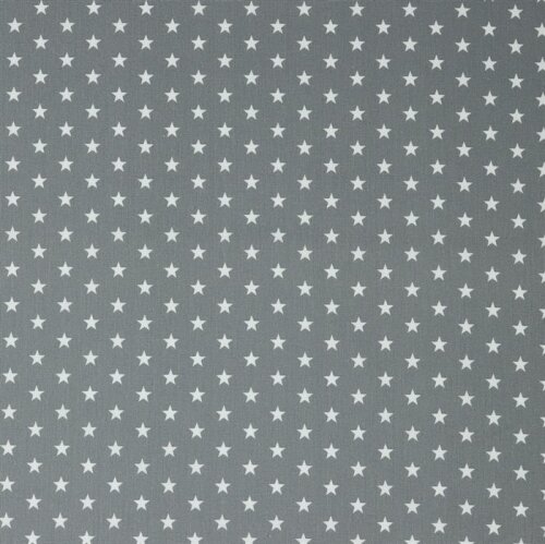Bavlněný popelín 10 mm hvězdičky - oblázkově šedý