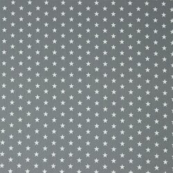 Bavlněný popelín 10 mm hvězdičky - oblázkově šedý