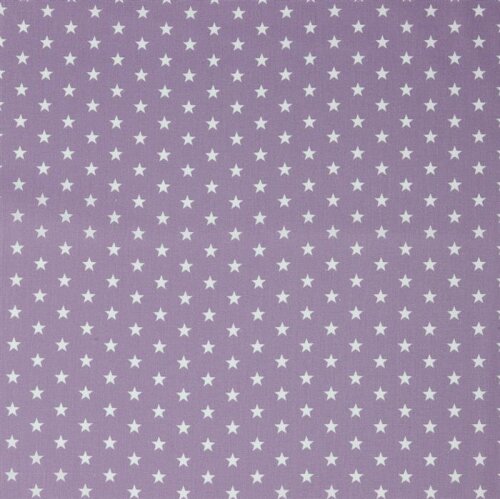 Popeline de coton 10mm étoiles - violet clair