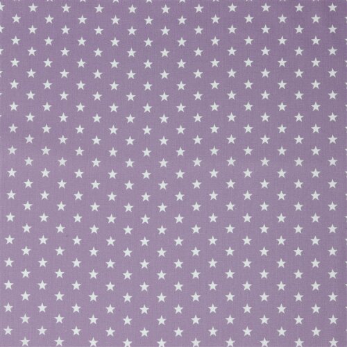 Popeline de coton 10mm étoiles - violet clair