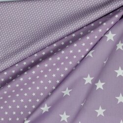 Popeline de coton 10mm étoiles - violet clair