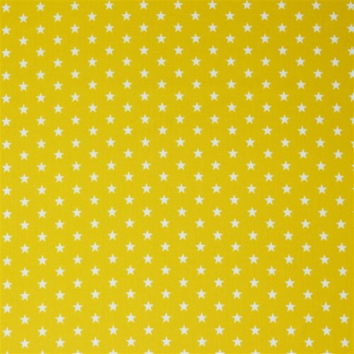 Popeline de coton 10mm étoiles - jaune été