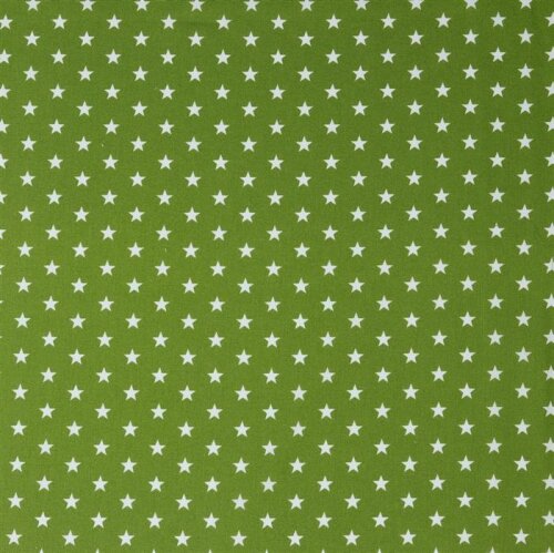 Estrellas de popelina de algodón de 10 mm - kiwi
