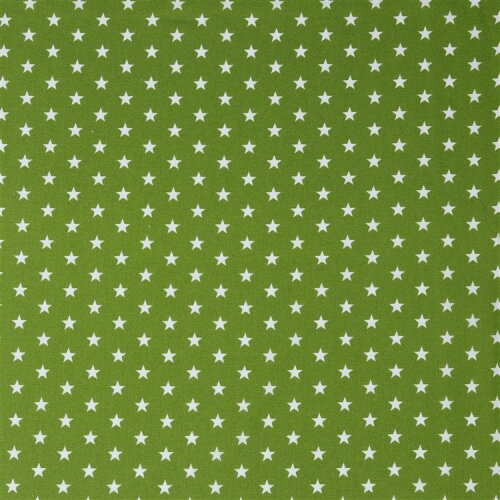Baumwollpopeline 10mm Sterne - kiwi