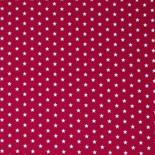Popeline de coton 10mm étoiles - rose foncé