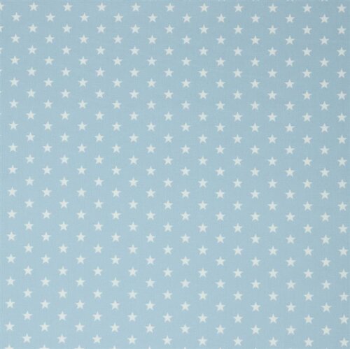Popeline de coton 10mm étoiles - bleu clair