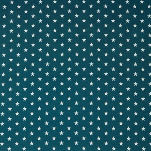 Estrellas de popelina de algodón de 10 mm - petróleo oscuro