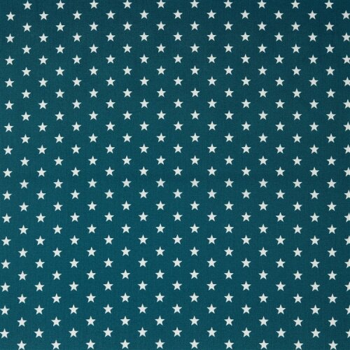 Popeline coton 10mm étoiles - pétrole foncé