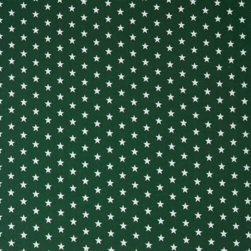 Stelle in popeline di cotone da 10 mm - verde bosco scuro
