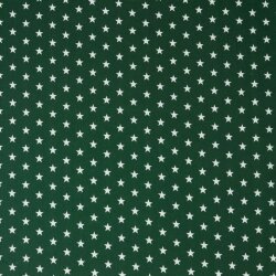 Cotton poplin 10mm stars - dark forest green
