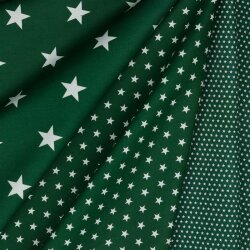 Popeline de coton 10mm étoiles - vert forêt foncé