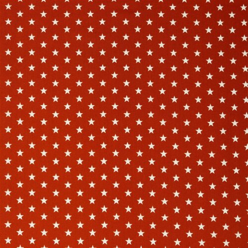 Popeline coton 10mm étoiles - terracotta