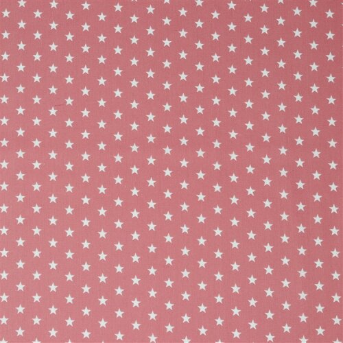 Popeline de coton 10mm étoiles - rose perle