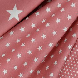 Cotton poplin 10mm stars - pearl pink