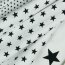 Cotton poplin 10mm stars - white/black