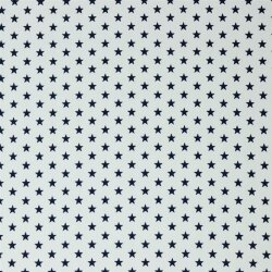 Cotton poplin 10mm stars - white/dark blue