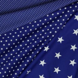Estrellas de popelina de algodón de 4 mm - azul...