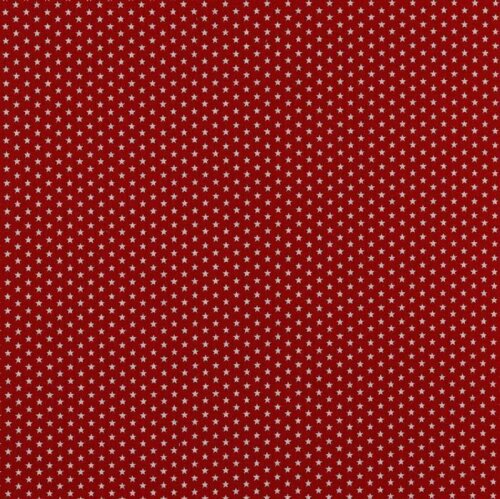 Cotton poplin 4mm stars - red
