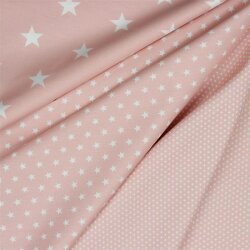 Cotton poplin 4mm stars - light old pink