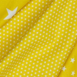 Cotton poplin 4mm stars - summer yellow