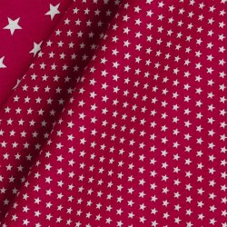 Cotton poplin 4mm stars - dark pink