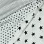 Estrellas de popelina de algodón de 4 mm - blanco/negro