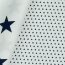 Estrellas de popelina de algodón de 4 mm - blanco/azul oscuro