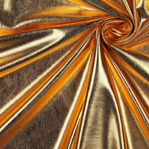 Folienjersey Uni *Vera* - gold