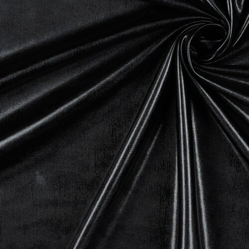 Folienjersey Uni *Vera* - schwarz