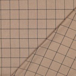 Bekleidungsstoff Karo - beige/schwarz