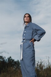 Stretch-Jeansstoff Uni - dunkelblau