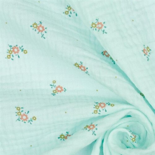 Muslin flowers - light mint