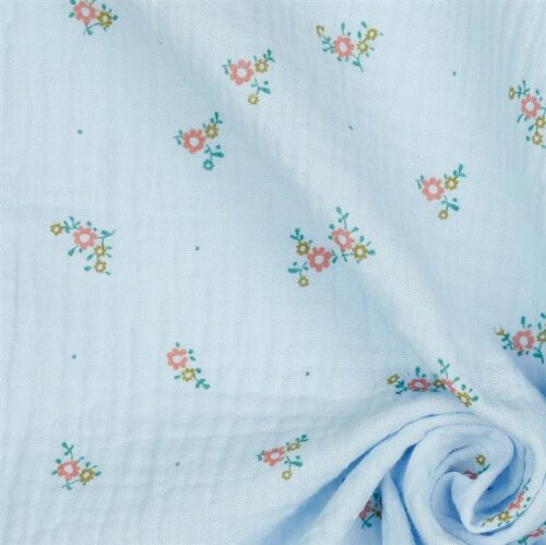 Muslin flowers - light blue