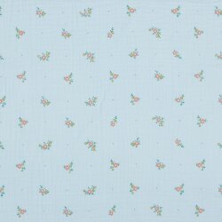 Muslin flowers - light blue