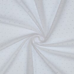 Cotton fabric with puffs - white