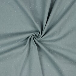 Baumwollstoff mit Puschel - grau