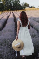 Tissu de coton avec bouffées - rouge