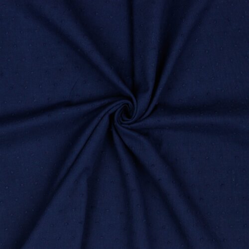 Tela de algodón con puffs - azul oscuro