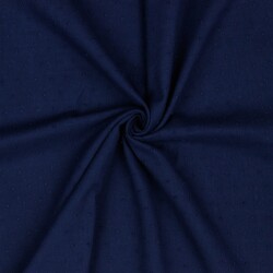 Baumwollstoff mit Puschel - dunkelblau